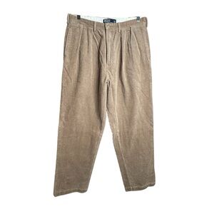 Polo Ralph Lauren Andrew Pants Men’s 36x32 Pleated Tan Corduroy Wide Wale